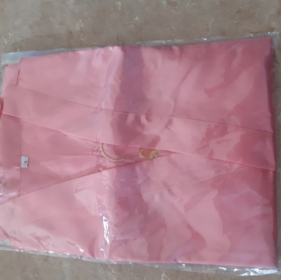 Bride Pink Satin Kimono Robe - Picture 9 of 9